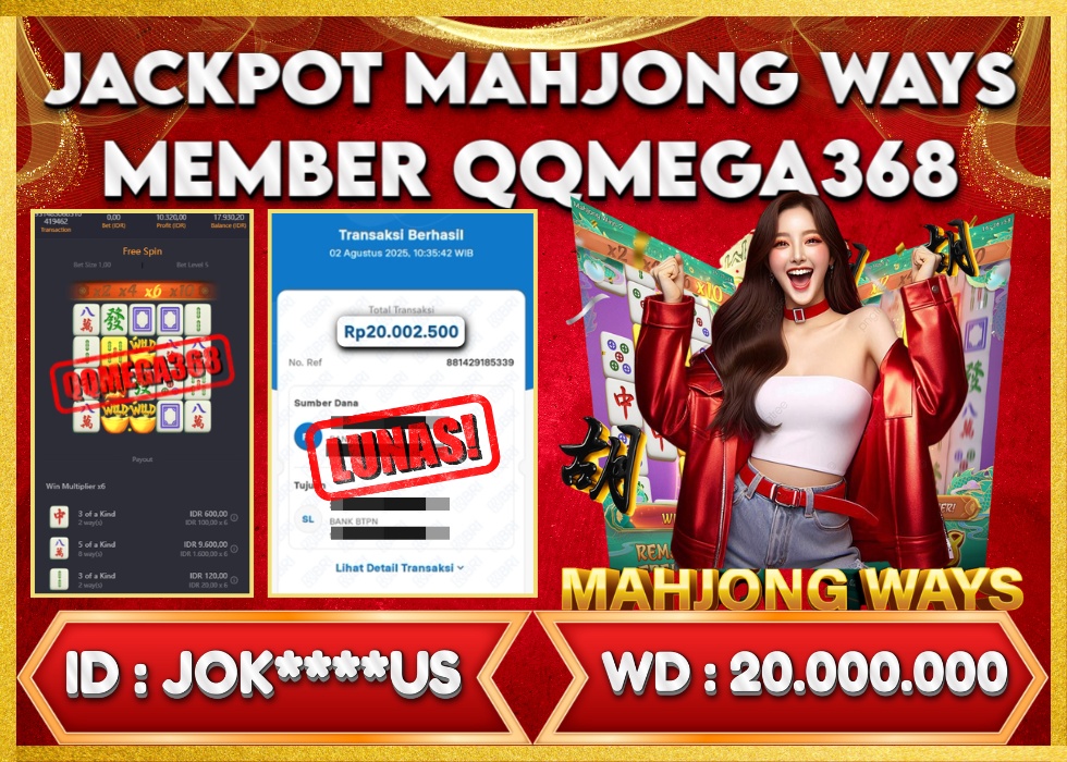 QQMEGA368 JACKPOT Rp 20.000.000 - LUNAS!!!