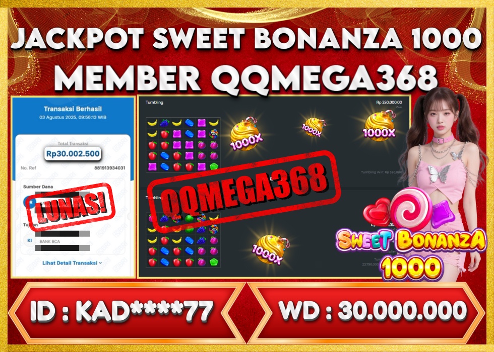 QQMEGA368 JACKPOT Rp 30.000.000 - LUNAS!!!