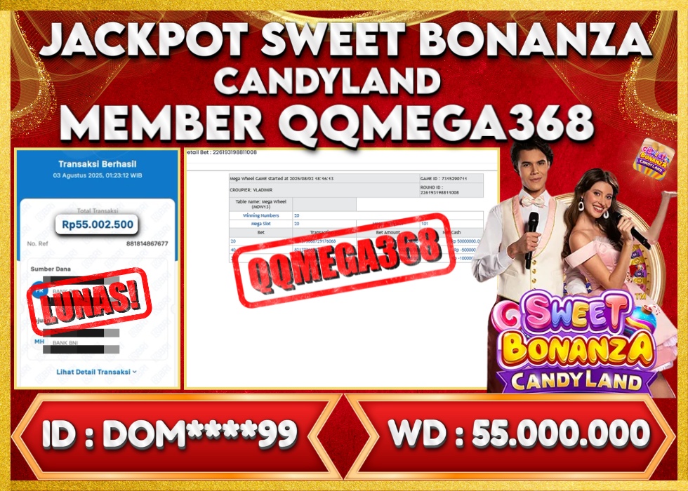 QQMEGA368 JACKPOT Rp 55.000.000 - LUNAS!!!
