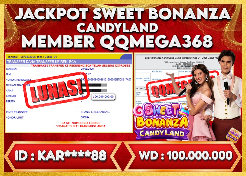 QQMEGA368 JACKPOT Rp 100.000.000 - LUNAS!!!