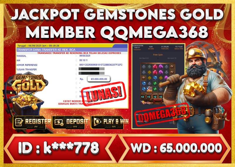 QQMEGA368 JACKPOT Rp 65.000.000 - LUNAS!!!