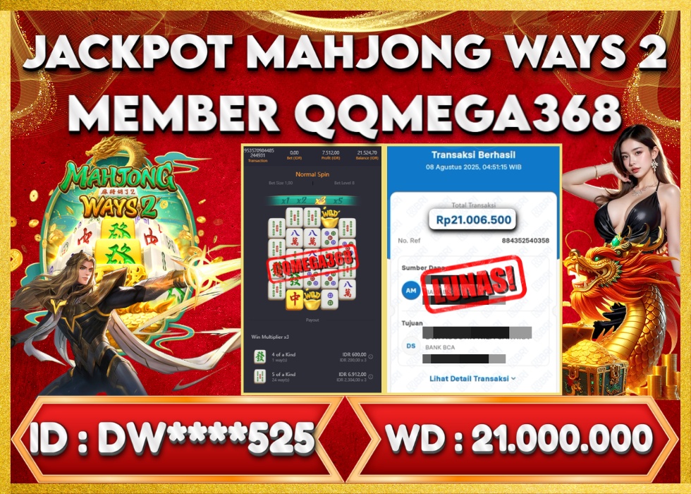 QQMEGA368 JACKPOT Rp 21.000.000 - LUNAS!!!