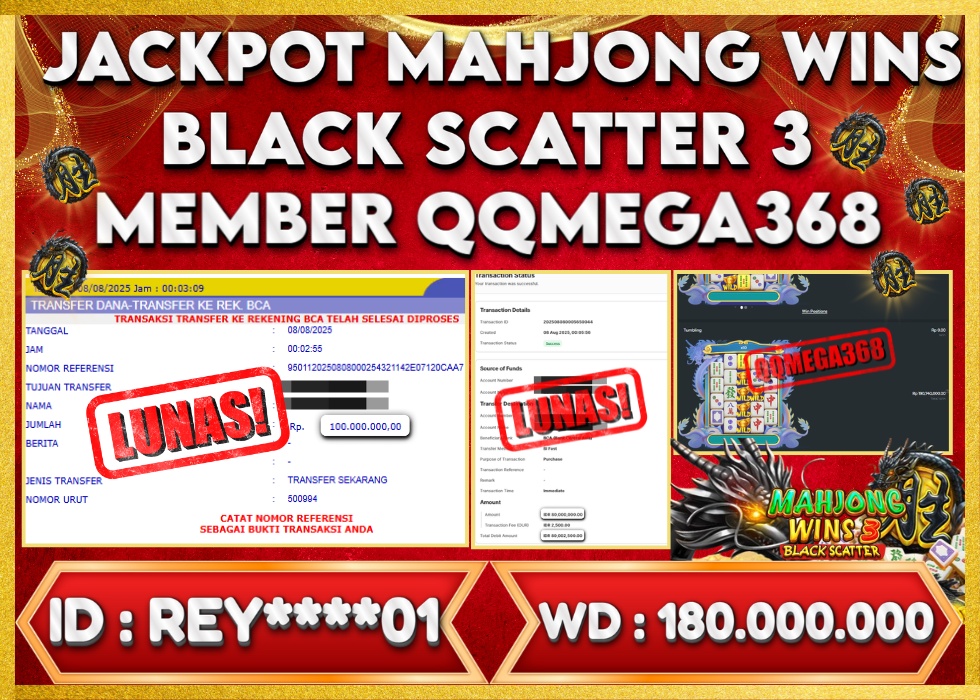 QQMEGA368 JACKPOT Rp 180.000.000 - LUNAS!!!