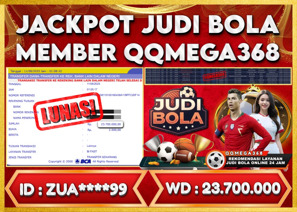 QQMEGA368 JACKPOT Rp 23.700.000 - LUNAS!!!