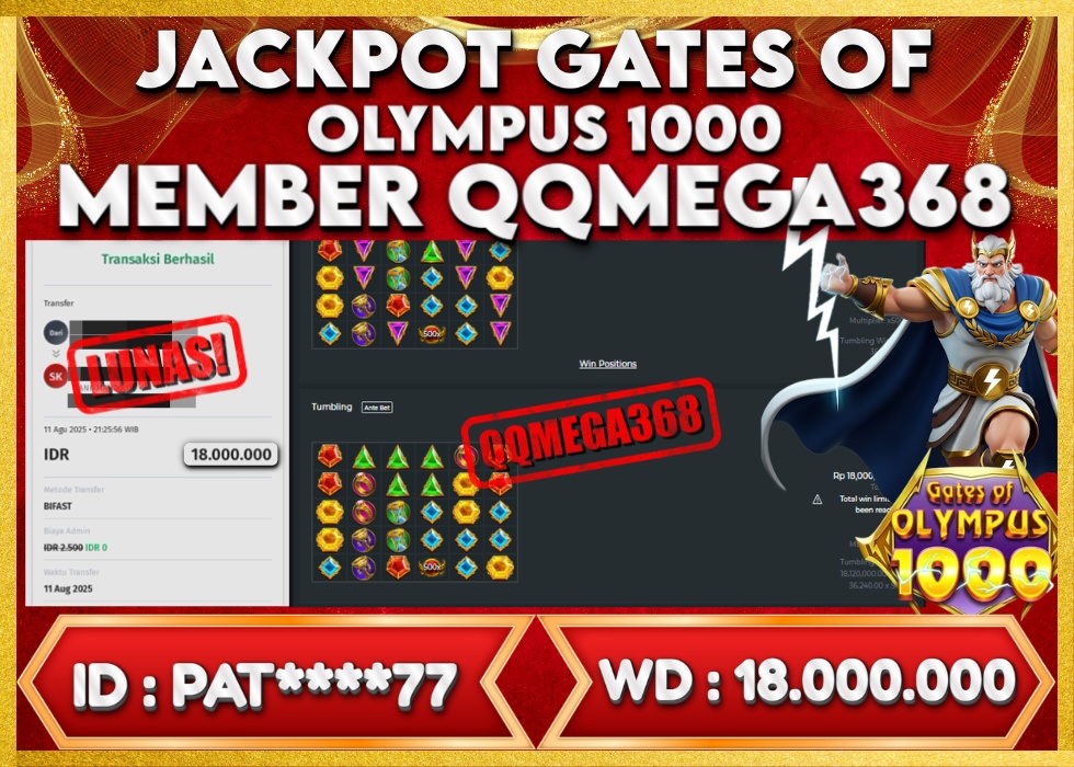 QQMEGA368 JACKPOT Rp 18.000.000 - LUNAS!!!