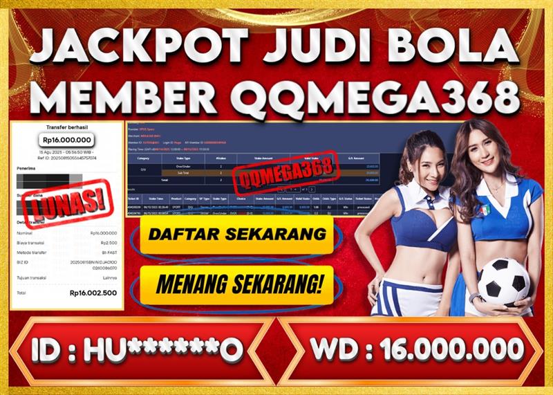 QQMEGA368 JACKPOT Rp 16.000.000 - LUNAS!!!