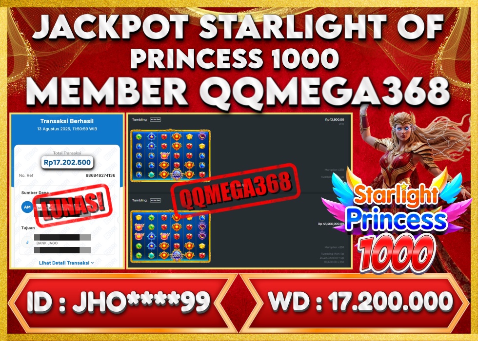 QQMEGA368 JACKPOT Rp 17.200.000 - LUNAS!!!