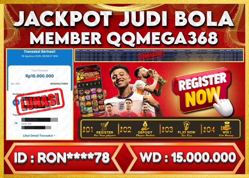 QQMEGA368 JACKPOT Rp 15.000.000 - LUNAS!!!