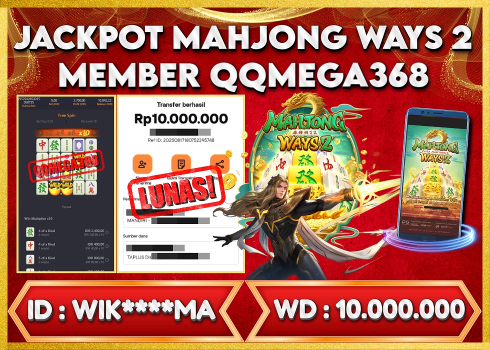 QQMEGA368 JACKPOT Rp 10.000.000  - LUNAS!!!