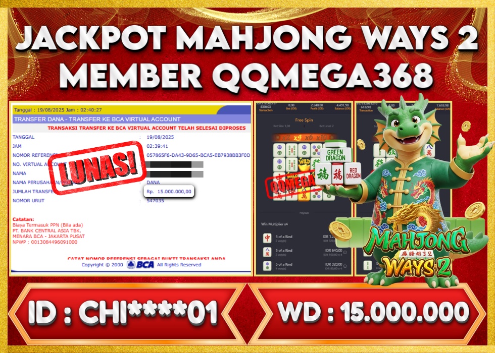 QQMEGA368 JACKPOT Rp 18.000.000 - LUNAS!!!