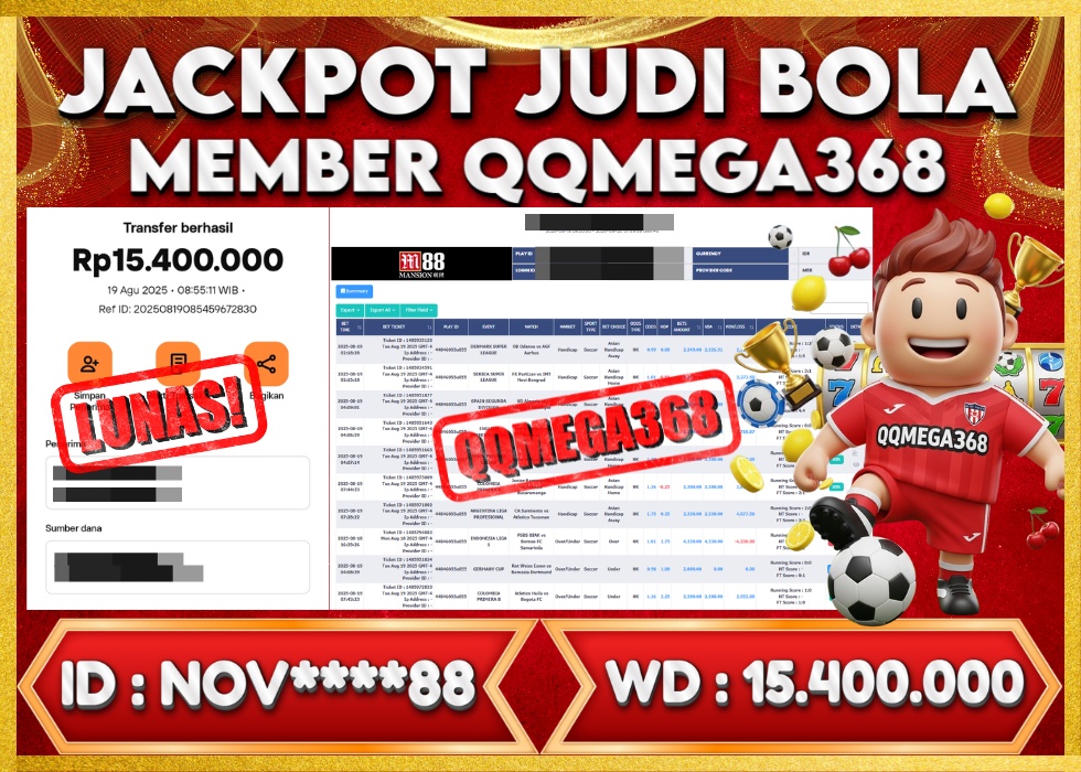 QQMEGA368 JACKPOT Rp 15.400.000  - LUNAS!!!