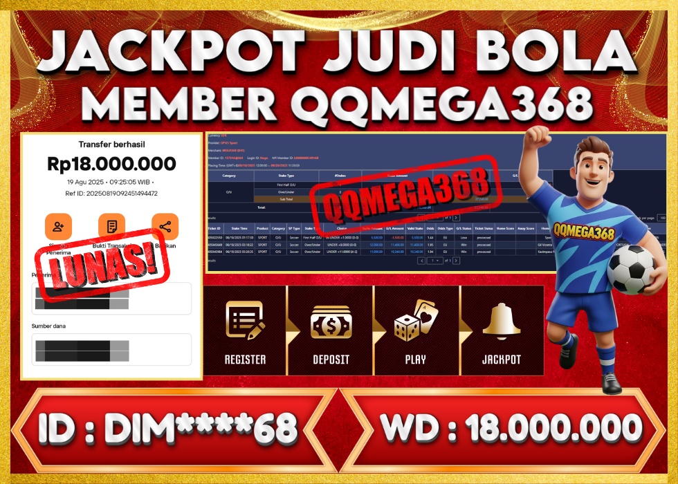 QQMEGA368 JACKPOT Rp 15.000.000 - LUNAS!!!