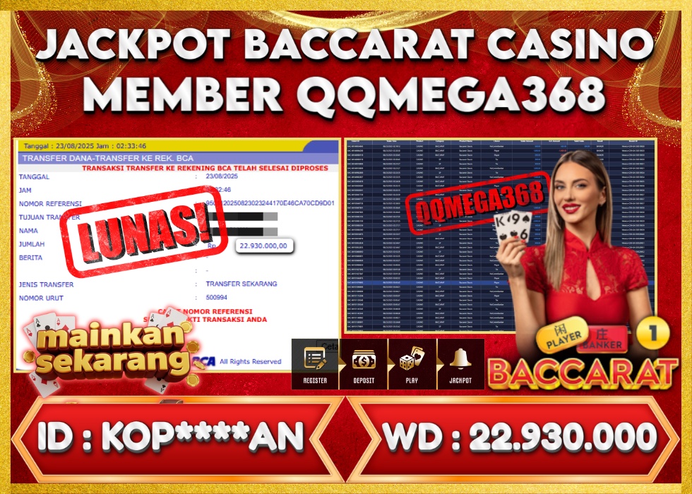 QQMEGA368 JACKPOT Rp 22.930.000  - LUNAS!!!