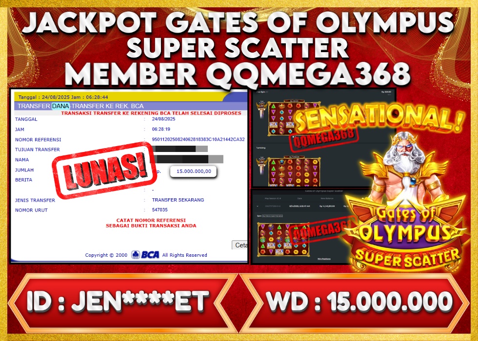 QQMEGA368 JACKPOT Rp 15.000.000 - LUNAS!!!