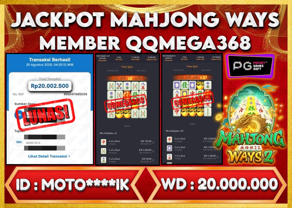 QQMEGA368 JACKPOT Rp 20.000.000  - LUNAS!!!