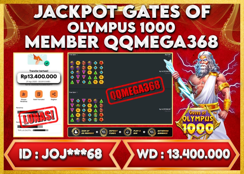 QQMEGA368 JACKPOT Rp 13.400.000 - LUNAS!!!