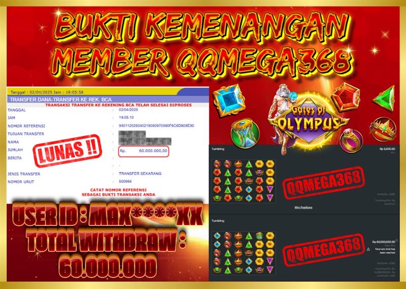 QQMEGA368 JACKPOT Rp 60.000.000 - LUNAS!!!