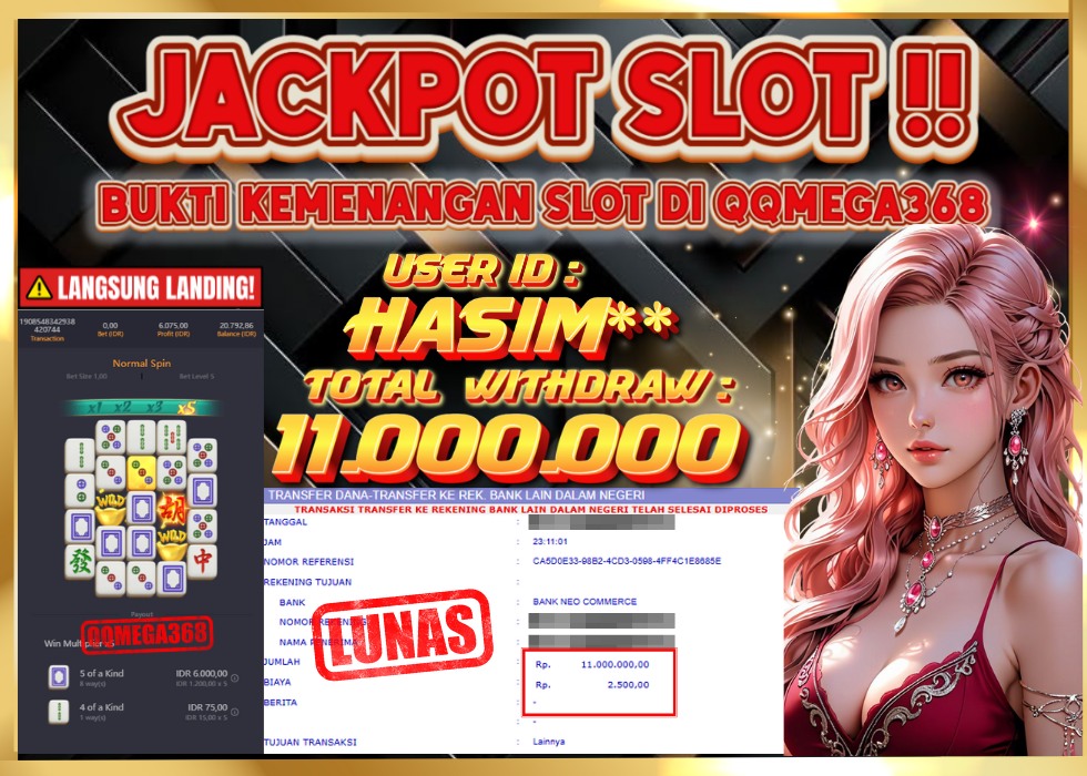 QQMEGA368 JACKPOT Rp 11.000.000  - LUNAS!!!