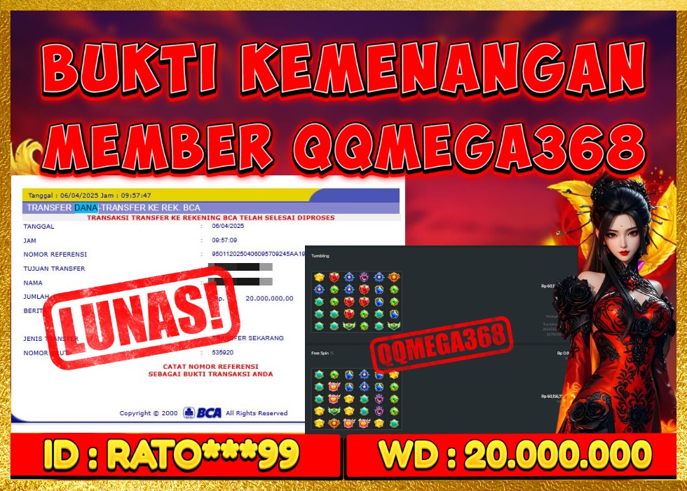 QQMEGA368 JACKPOT Rp 20.000.000 - LUNAS!!!