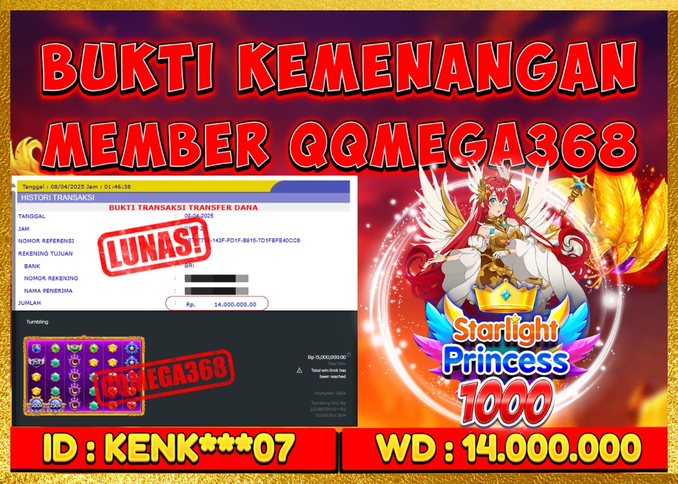 QQMEGA368 JACKPOT Rp 14.000.000 - LUNAS!!!