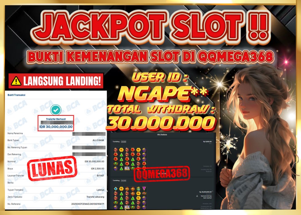 QQMEGA368 JACKPOT Rp 30.000.000  - LUNAS!!!