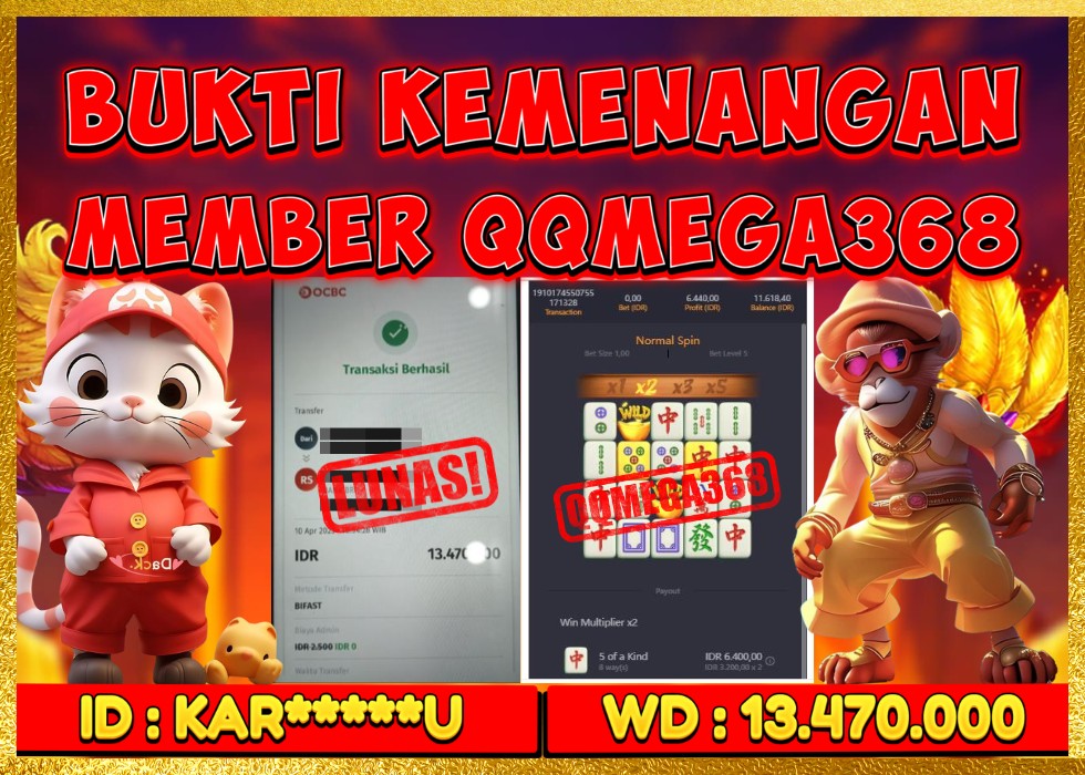 QQMEGA368 JACKPOT Rp 13.470.000 - LUNAS!!!