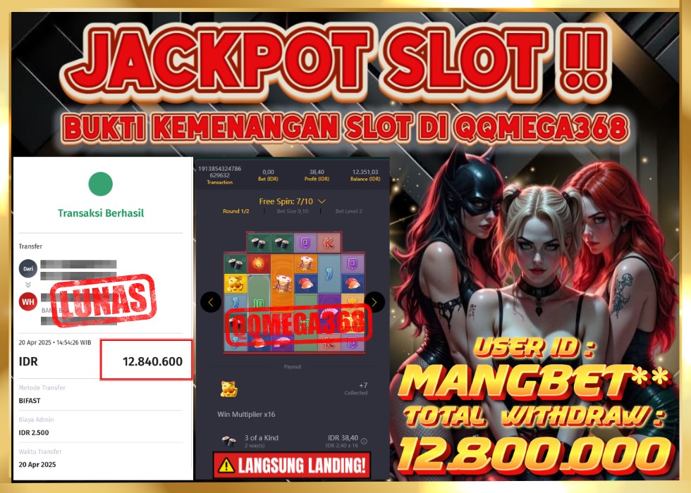 QQMEGA368 JACKPOT Rp 12.800.000  - LUNAS!!!