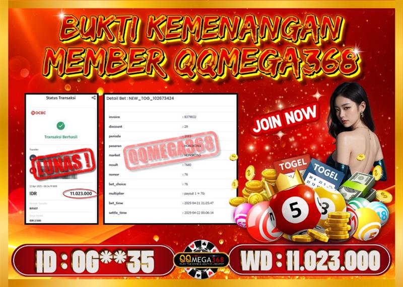 QQMEGA368 JACKPOT Rp 9.000.000 - LUNAS!!!