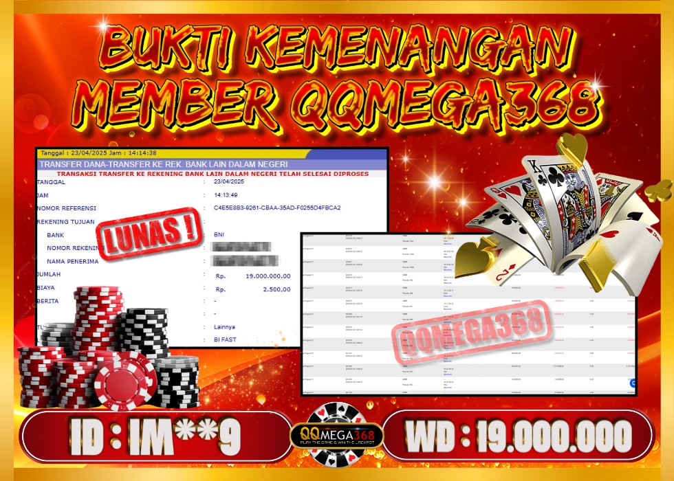 QQMEGA368 JACKPOT Rp 19.000.000 - LUNAS!!!