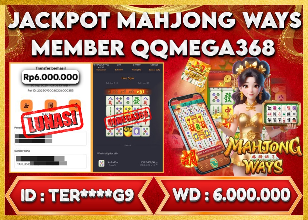 QQMEGA368 JACKPOT Rp 6.000.000 - LUNAS!!!
