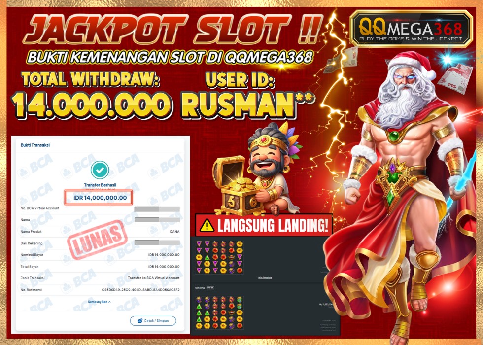 QQMEGA368 JACKPOT Rp 14.000.000 - LUNAS!!!