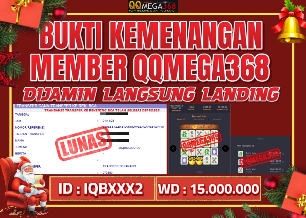 QQMEGA368 JACKPOT Rp 15.000.000 - LUNAS!!!