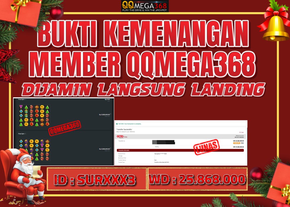 QQMEGA368 JACKPOT Rp 25.868.000 - LUNAS!!!