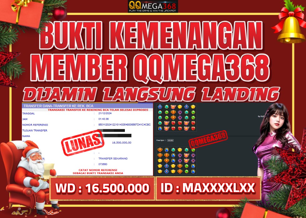 QQMEGA368 JACKPOT Rp 16.500.000 - LUNAS!!!