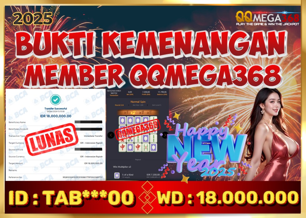 QQMEGA368 JACKPOT Rp 10.700.000 - LUNAS!!!