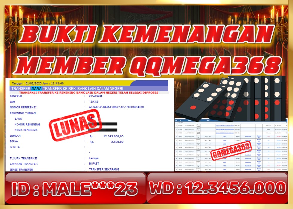 QQMEGA368 JACKPOT Rp 12.345.000 - LUNAS!!!