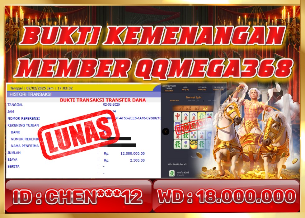 QQMEGA368 JACKPOT Rp 18.000.000 - LUNAS!!!