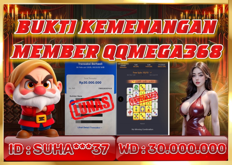 QQMEGA368 JACKPOT Rp 30.000.000 - LUNAS!!!