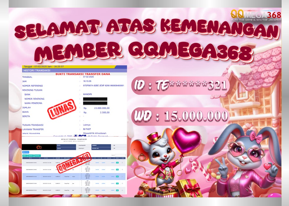 QQMEGA368 JACKPOT Rp 15.000.000 - LUNAS!!!