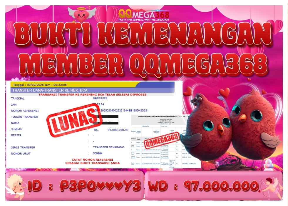 QQMEGA368 JACKPOT Rp 97.000.000 - LUNAS!!!