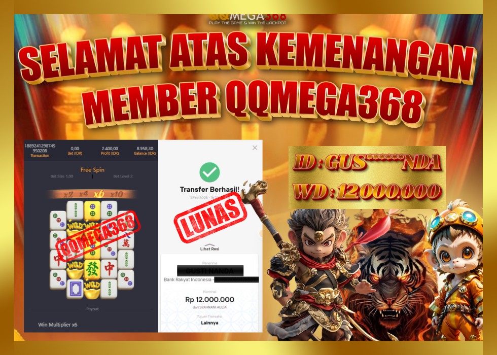 QQMEGA368 JACKPOT Rp 12.000.000 - LUNAS!!!