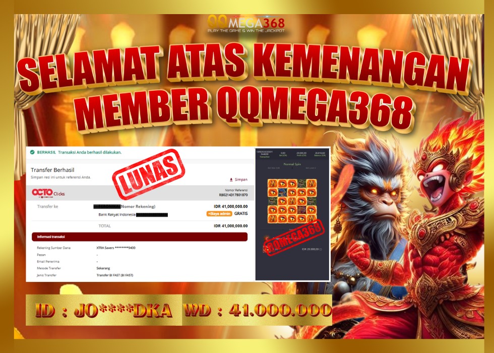 QQMEGA368 JACKPOT Rp 41.000.000 - LUNAS!!!