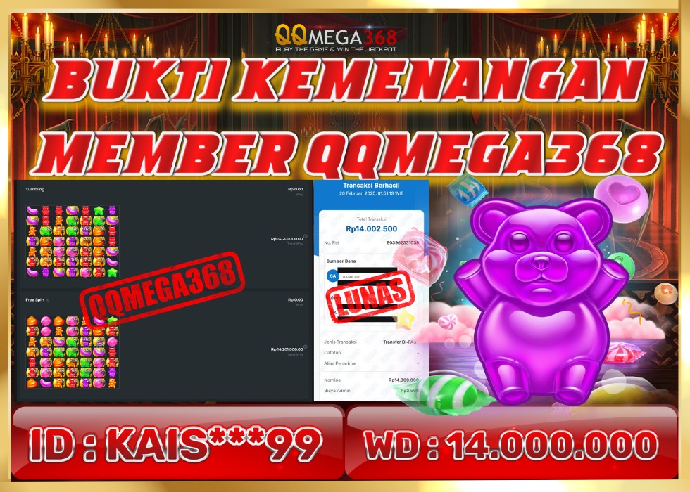 QQMEGA368 JACKPOT Rp 14.000.000 - LUNAS!!!