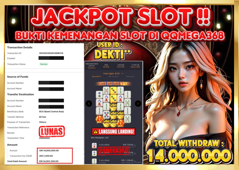 QQMEGA368 JACKPOT Rp 14.000.000 - LUNAS!!!
