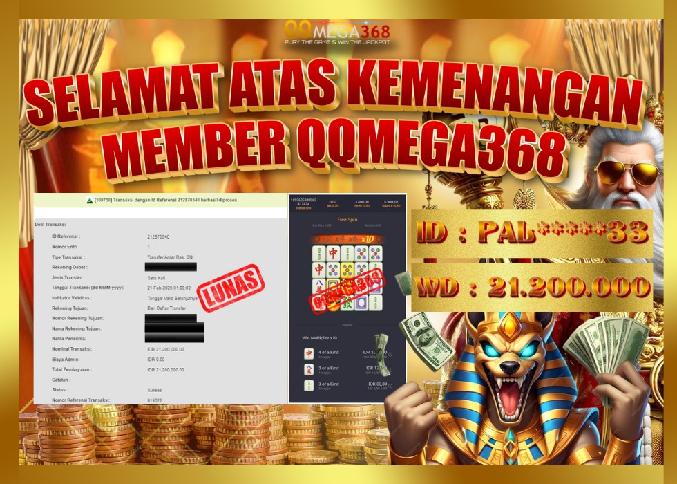 QQMEGA368 JACKPOT Rp 21.200.000 - LUNAS!!!