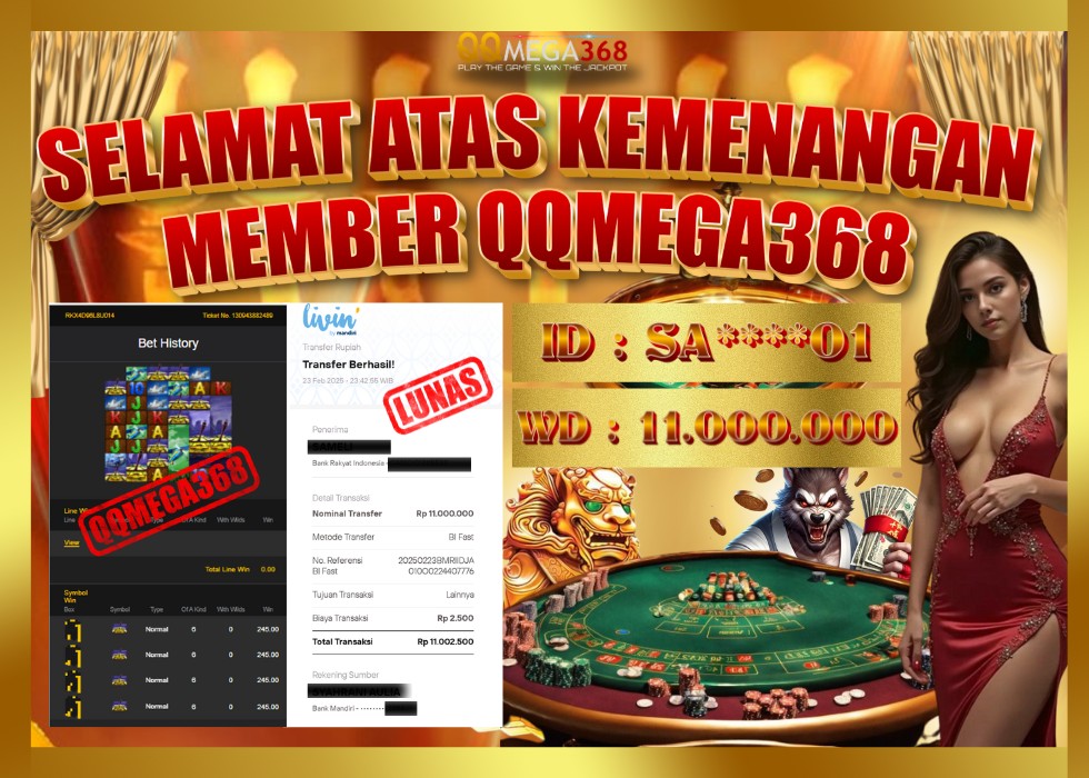 QQMEGA368 JACKPOT Rp 11.000.000 - LUNAS!!!