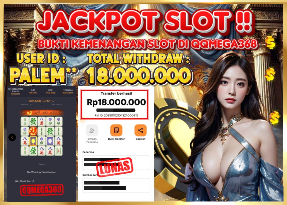 QQMEGA368 JACKPOT Rp 18.000.000 - LUNAS!!!