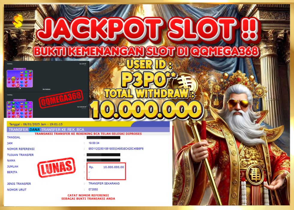 QQMEGA368 JACKPOT Rp 10.000.000 - LUNAS!!!