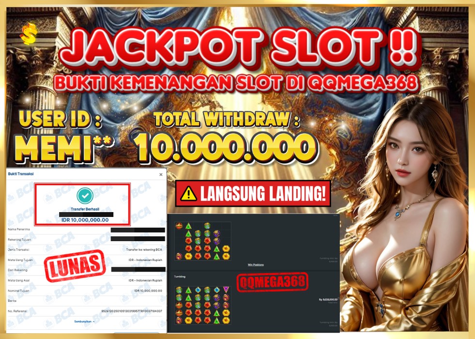 QQMEGA368 JACKPOT Rp 10.000.000 - LUNAS!!!