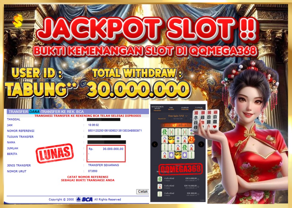 QQMEGA368 JACKPOT Rp 30.000.000 - LUNAS!!!